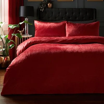 Immagine di Laurence Llewelyn Bowen Montrose Set Copripiumino Velluto Matrimoniale Dimensioni in Claret
