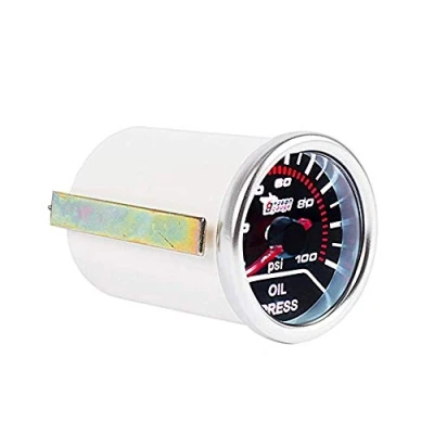 Immagine di Mintice 12V Auto 2&quot; 52mm Universale LED Bianco Leggero Manometro Pressione dell&#039;olio Indicatore Calibro Motore Misuratore Meter Fumo Tinta Len