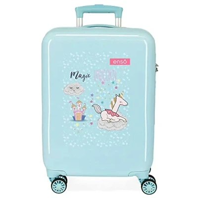 Immagine di Enso Magic Unicorn Valigia da cabina blu 38 x 55 20 cm Rigida ABS Chiusura a combinazione laterale 34 L 2 kg 4 ruote doppie equipaggiamento mano