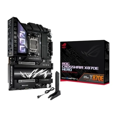 Immagine di ASUS Motherboard ROG Crosshair X870E Hero AMD AM5 ATX, Advanced AI PC Ready, 18+2+2 Power Stages, DDR5, PCIe® 5.0, 5X M.2, Wi Fi 7, USB4®, Overclocking, Core Flex, PCIe Slot Q Release Slim