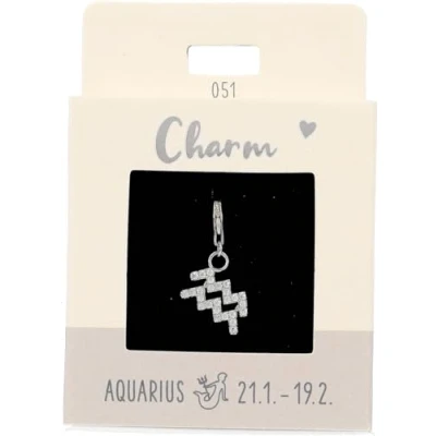 Immagine di Depesche 11785 051 Charms Express Yourself Ciondolo per collane e bracciali, Acquario, Placcato Argento, Come Piccolo Regalo, Multicolore, Normal