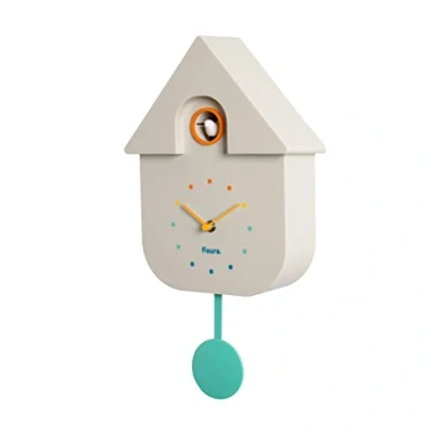 Immagine di Fisura orologio a cucù bianco con quadrante multicolore. da parete. Originale parete regalare. 3 batterie AA non incluse. 21,5x8x41,5. Plastica ABS.