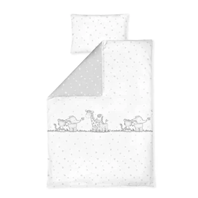 Immagine di Julius Zöllner Biancheria da letto per bambini, 100 x 135 + 40 60 cm, set 2 pezzi, copripiumino e federa, 100% cotone, con chiusura lampo, standard by Oeko Tex, fascia della giungla