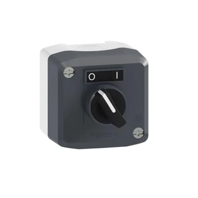 Immagine di Schneider Electric XALD134 Harmony Interruttore nellalloggiamento rotativo Grigio scuro, chiaro 1 x 90 Sblocco a rotazione pz.