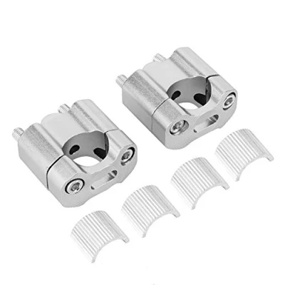 Immagine di Riser per Morsetto Manubrio 1 Paio, Universale in Lega di Alluminio CNC Montaggio Barra Grasso 22 mm e 28mm(Argento)