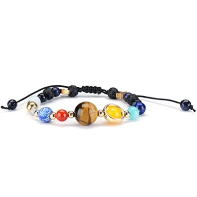Immagine di Bracciale regolabile per il sistema solare Galaxy Perle intrecciate Universo Nove Pianeti Stelle Elastico Energia Bracciali Unisex