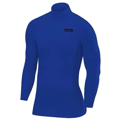 Immagine di TCA SuperThermal Maglia Termica Collo Alto per Uomo a Compressione con Maniche Lunghe Blu Acceso, XL