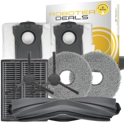 Immagine di Roboter Deals Set di accessori, kit ricambio per Dreame Mova E30 Ultra (2 sacchetti, 2 filtri, spazzole laterali, cuscinetti, 1 spazzola principale)