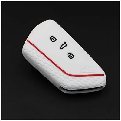 Immagine di Custodia protettiva in silicone per chiave auto a 3 tasti, colore rosso vino