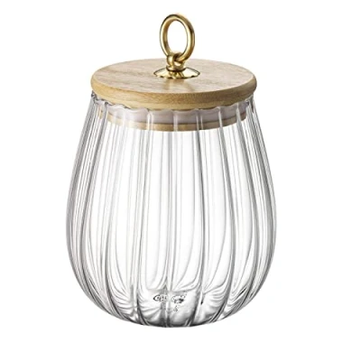 Immagine di Kuahome Set di 4 barattoli in vetro con coperchio, ermetici borosilicato, per conservare spezie,
