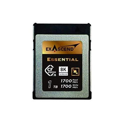 Immagine di Exascend Essential Scheda CFexpress da 1 TB tipo B, fino a 1.700 MB/s, compatibile con Canon, Nikon, Panasonic e altre fotocamere