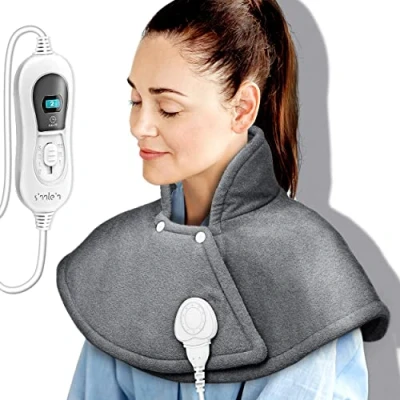 Immagine di sinnlein Termoforo Elettrico per Cervicale e Spalle Cuscinetto Riscaldante con 3 Impostazioni di Temperatura Spegnimento Automatico Cuscino 100W (Beige)