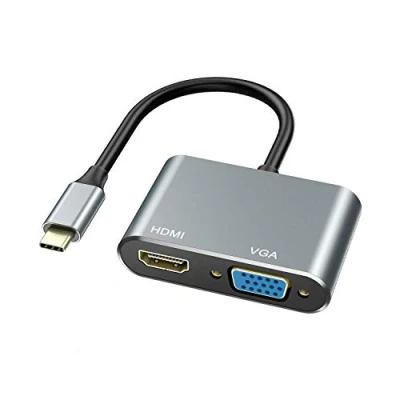 Immagine di ABLEWE USB C a HDMI e VGA Adattatore,USB Hub Thunderbolt 3 4K 1080P per MacBook Pro 2019/2018/2017/MacBook Air 2018/ ell XPS 13/ Samsung S8/S9/e ecc.