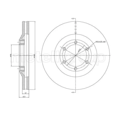Immagine di METELLI Disco freno ISUZU: D Max II Pick up, 1 Pickup, MAZDA: 6 Sedan, Hatchback, CITROËN: C5 I Hatchback 280,0mm 27,0mm ventilato 23 1200C