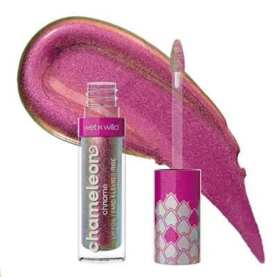 Immagine di Wet n Wild Chameleon Chrome Foil per Labbra, Pigmenti Audaci che Riflettono la Luce, Lucentezza Multidimensionale, Formula Liscia Non Appiccicosa, Senza Crudeltà Danza Celestiale