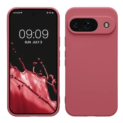 Immagine di kwmobile Custodia Compatibile con Google Pixel 9 Cover Back Case per Smartphone in Silicone TPU Protezione Gommata rosa scuro