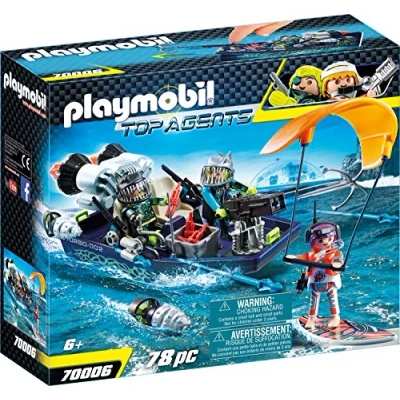 Immagine di PLAYMOBIL Top Agents 70006, Barca da Assalto con arpione del Team S.H.A.R.K., dai 6 Anni