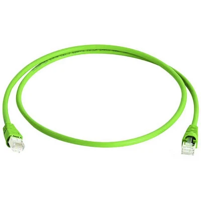 Immagine di Telegärtner L00005A0028 RJ45 cavo di rete, patch CAT 6A S/FTP 10.00 m Verde Ritardante fiamma, con protezione, Schermato a coppie, doppia schermatura,