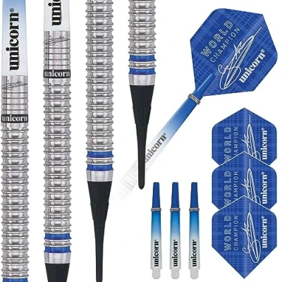 Immagine di Unicorn 2019 Edition Gary Anderson World Champion Soft Tip Darts, Freccette Unisex Adulto, Blu, 18 g