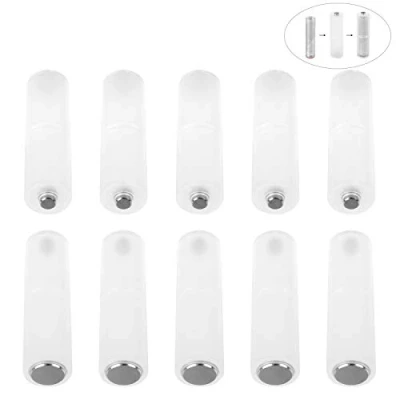 Immagine di Jubaopen 10 Pcs Adattattore Batterie da AAA a AA Convertitore Adattatore Per Batteria Casi Universale Scatola Supporto di Mouse del Computer Giocattoli Radio in PP Traslucido 50 * 14mm