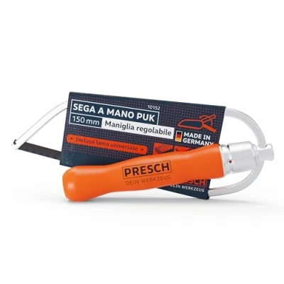 Immagine di Presch Seghetto pieghevole PUK 150mm incl. lama universale originale con impugnatura regolabile Piccola sega per, metallo non ferroso, plastica, alluminio, tutti i legni