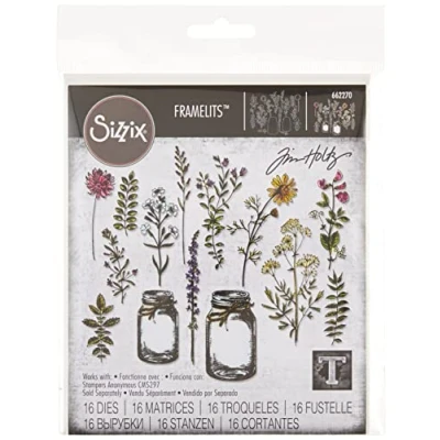 Immagine di Sizzix 662270 Fustella Framelits Vaso da Fiori di Tim Holtz, Acciaio al Carbonio, Multicolore, 21x10.8x0.2 cm