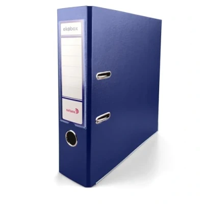 Immagine di Netuno 1 raccoglitore documenti blu scuro a 2 anelli A4 dorso 8 cm raccoglitori in cartone ecologico riciclato per archivio ufficio faldoni portadocumenti registratori ad