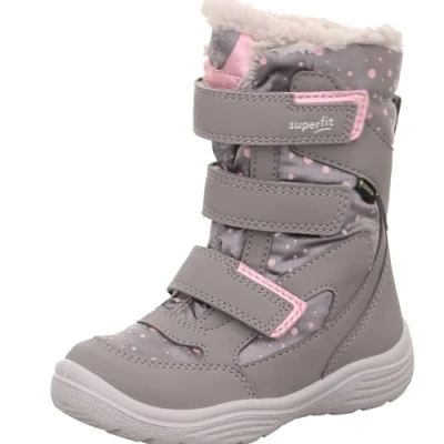 Immagine di Superfit Crystal Stivali da neve per bambini, Taglia: 27, Hellgrau/rosa Pelle e tessuto