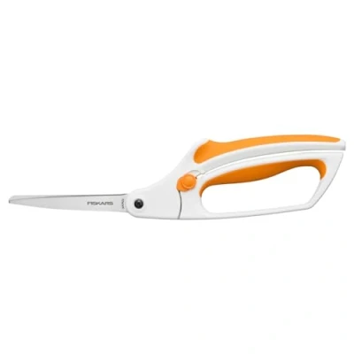 Immagine di Fiskars Forbici Softgrip per Tessuti, Lunghezza: 26 cm, Lama in Acciaio Inox/Manici Plastica, Bianco, Easy Action, 1070070