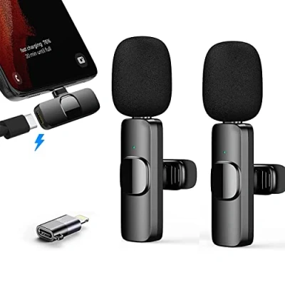 Immagine di Gilye Microfono Lavalier per iOS/Android, Mini Microphone Plug &amp; Play, Wireless YouTube/Facebook Live Stream, TikTok Vlog (non è necessaria alcuna app e Bluetooth)