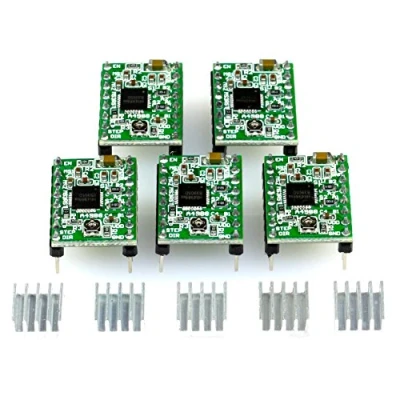 Immagine di 5X modulo driver del motore passo A4988 con dissipatore di calore, ad es. per RAMPE 1.4, CNC Shield, stampante 3d, Prusa Mendel