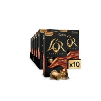 Immagine di L&#039;OR Espresso Caffè Colombia Intensità 8 Capsule di Alluminio Compatibili con Nespresso®* 10 Confezioni (100 Porzioni)