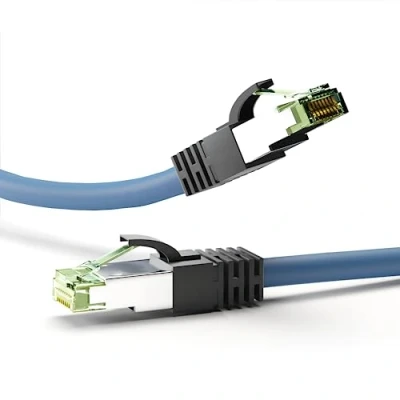 Immagine di Goobay 55120 Cavo patch CAT 8.1 S/FTP (PiMF) blu LSZH privo di alogeni rame AWG 24
