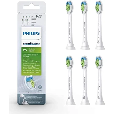 Immagine di Philips Sonicare W2 Optimal White Testine Standard Per Spazzolino Elettrico Sonico, Bianco, 6 Unità, Confezione Da 1