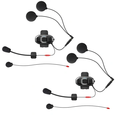 Immagine di Sena SF4 02D Serie SF Sistema di Comunicazione Bluetooth per Moto con Doppi Altoparlanti, Citofono a 4 Voci, Dual Pack