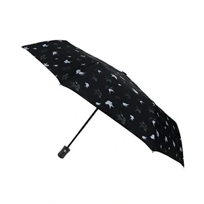 Immagine di SMATI ombrello pieghevole compatto apertura e chiusura automatica; 8 costole in fibra di vetro; antivento; robusto; diametro=96cm; grande classico; da donna; design UCCELLI.