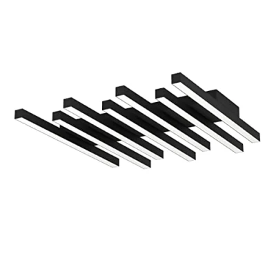 Immagine di EGLO plafoniera LED Padulari, dimmerabile con telecomando, illuminazione a soffitto in metallo nero e plastica bianca, lampada per soggiorno ufficio, bianco caldo freddo