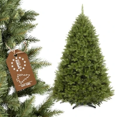 Immagine di KADAX albero di Natale artificiale in PVC, abete rosso con supporto plastica da 180 cm, realistico, diametro ca. 115, 70 rami e 15 corone (luce forestale cm)