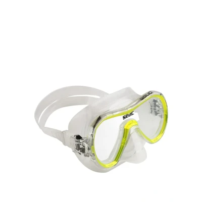 Immagine di SEAC Giglio, Maschera Snorkeling e Immersione Subacquea Adulto Monolente, Taglia Regolare, Trasparente/Giallo