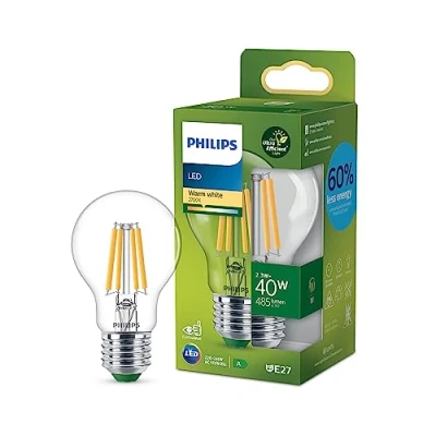 Immagine di Philips LED Lampadina Goccia a Filamento Classe A, 40W, E27, Luce Bianca Calda, Non Dimmerabile