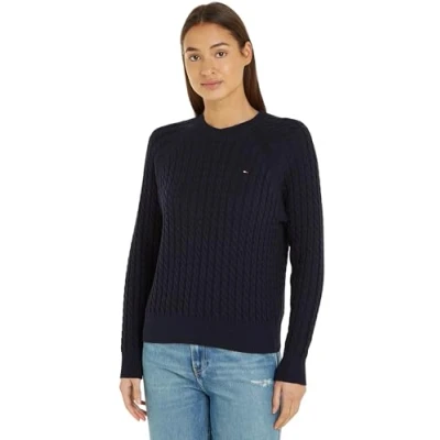 Immagine di Tommy Hilfiger Cable Sweater Maglione, Donna, Taglia: XXS, Desert sky