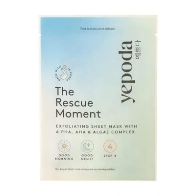 Immagine di YEPODA THE RESCUE MOMENT Sheet mask in cellulosa biologica chiarificante con PHA, AHA E alghe (singola, 25 ml)