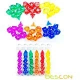 Immagine di Bescon Mini Translucent Polyhedral Rpg Dice Set 10MM, Small D4 D20 in Tube Packaging, Assorted Colored of 42pcs (7X6