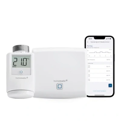 Immagine di Homematic IP Smart Home Starter Set Mini Riscaldamento Standard, Controllo Digitale + App, Alexa, Google Assistant, Installazione semplice, risparmio energetico, termostato, Termostato