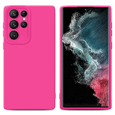 Immagine di Cadorabo Custodia compatibile con Samsung Galaxy S22 ULTRA in FLUID HOTPINK Coperchio protettivo silicone TPU flessibile