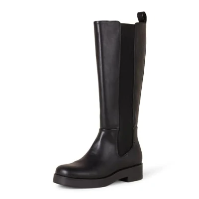 Immagine di Amazon Essentials Stivali Alti con Soffietto Donna, Nero, 36.5 EU