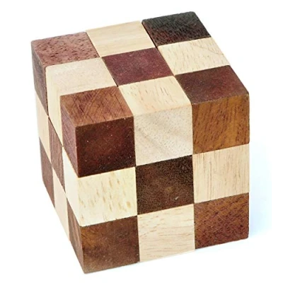 Immagine di LOGICA GIOCHI Art. Serpentino Rompicapo 3D ad Incastro in Legno Difficoltà 3/6 Difficile Serie da Collezione Leonardo Vinci