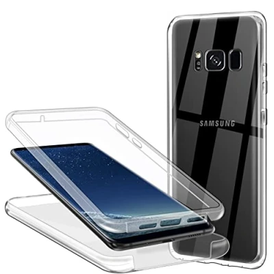 Immagine di ZYIMOU Cover per Samsung Galaxy S8 Plus, 360 Gradi Protezione Progettata Trasparente Ultra Sottile in Silicone Indietro Custodia Cellulare Bumper Premium Resistente Case