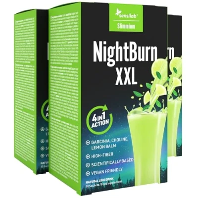 Immagine di SlimJOY NightBurn XXL bibita Con Garcinia Cambogia, Cicoria E Colina Vitamina C B6 Termogenico ricco di fibre 3x10 bustine book gratuito