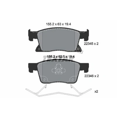 Immagine di TEXTAR 2234501 Kit pastiglie freno con segnalatore acustico usura accessori OPEL: Astra K Hatchback, Sports Tourer